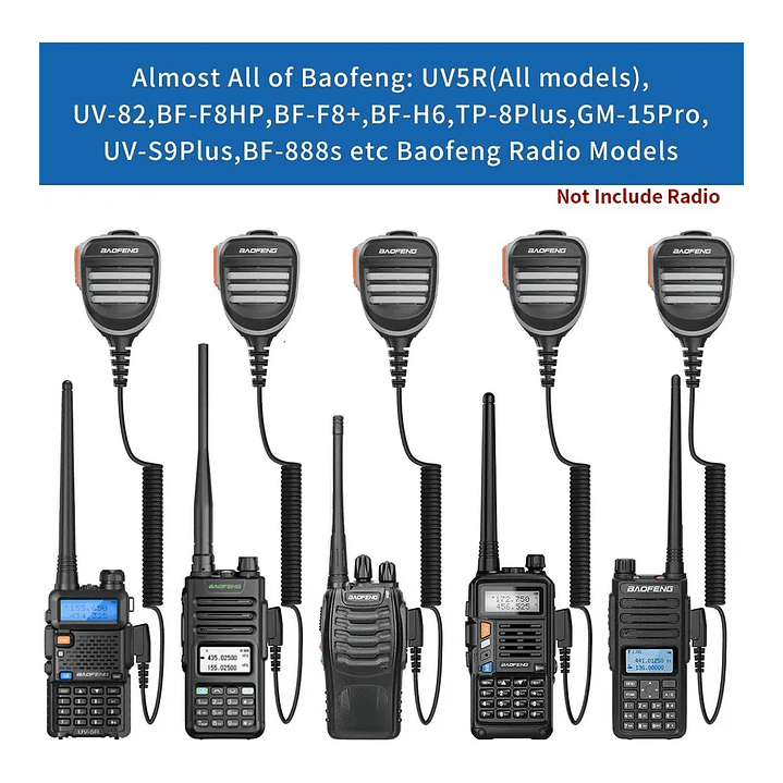 Pera Baofeng Micrófono Parlante Resistente Dual Ptt 8