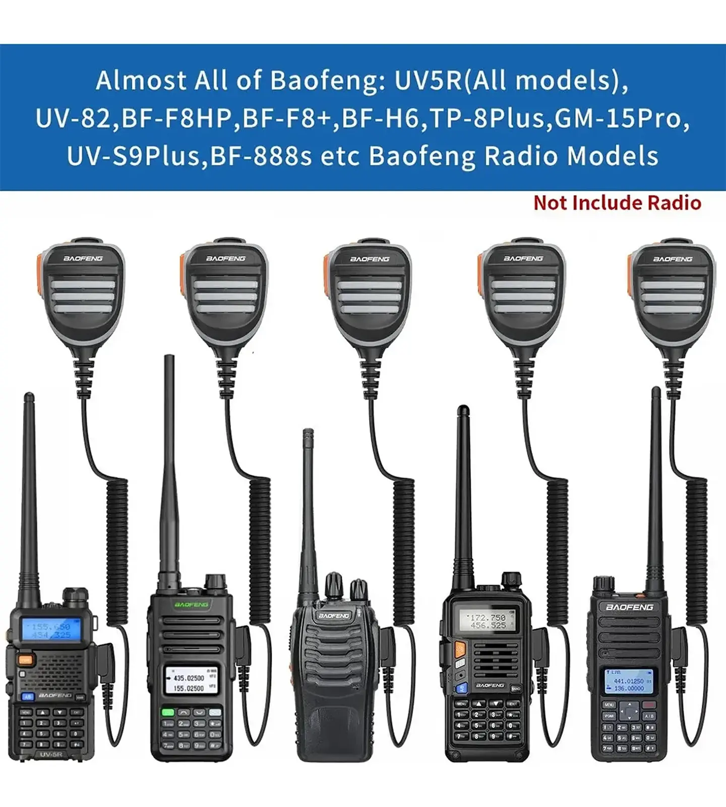 Pera Baofeng Micrófono Parlante Resistente Dual Ptt 8