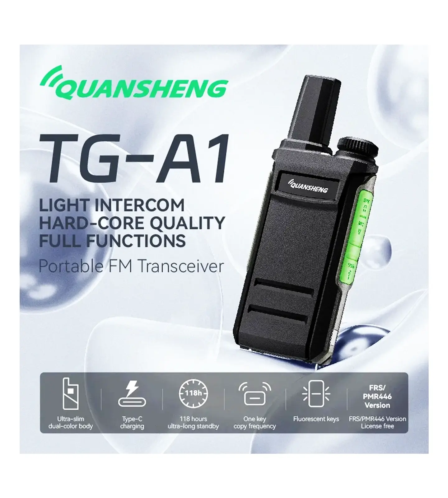 Pack Walkie Talkie Quansheng TG-A1 UHF PMR x2 – Compactos para Uso Profesional 10