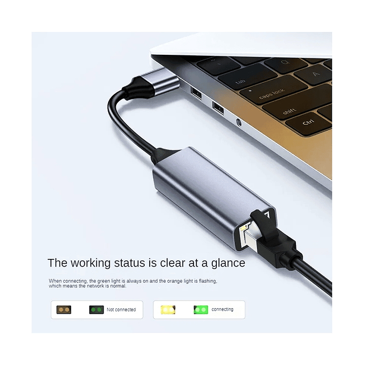 Adaptador USB 3.0 a Ethernet RJ45 1000Mbps para PC y Laptop 2
