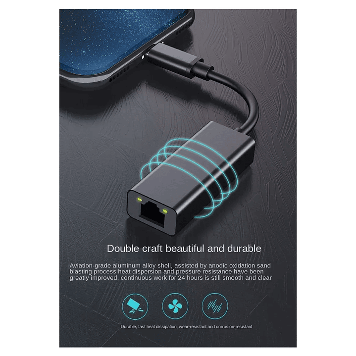 Adaptador USB-C 3.1 a Ethernet RJ45 1000Mbps para Red LAN en PC y Laptop 7