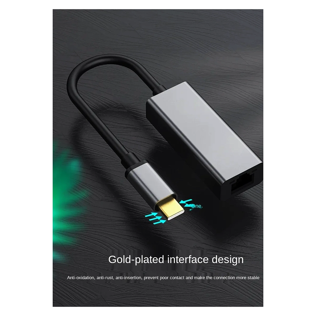 Adaptador USB-C 3.1 a Ethernet RJ45 1000Mbps para Red LAN en PC y Laptop 8