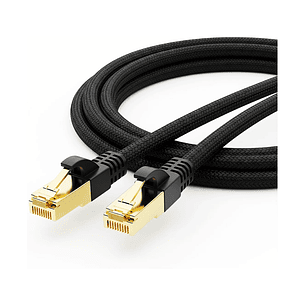 Cable de Red Ethernet CAT 8 RJ45 – Alta Velocidad 40Gbps / 2000MHz – Color Negro Premium (5m / 10m / 20m)