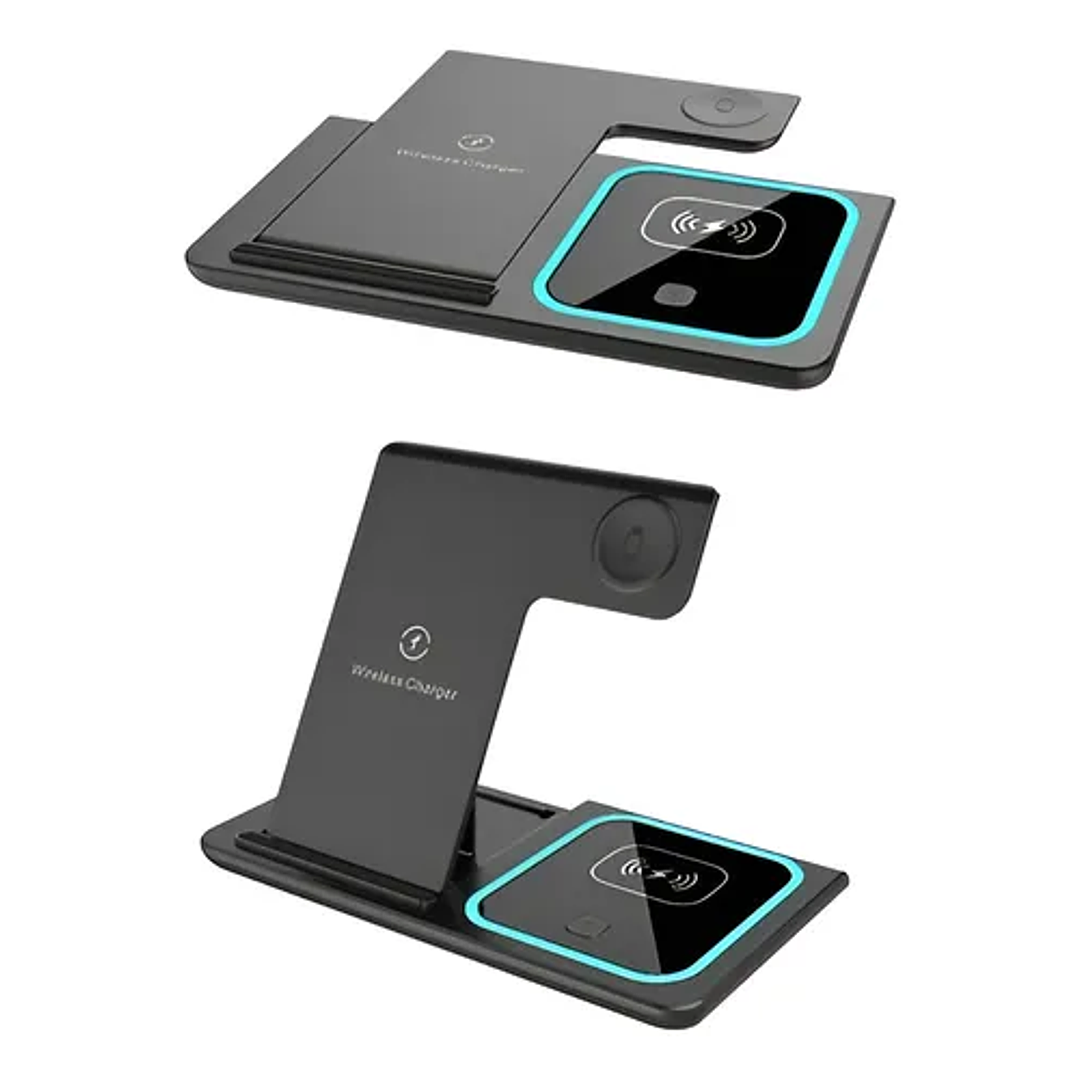 Soporte Cargador Inalámbrico Para Iphone 3 En 1 2