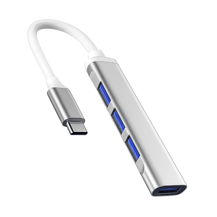 Adaptador Usb Tipo C Hub De 4 Puertos Con Extensión Usb 3.0 1