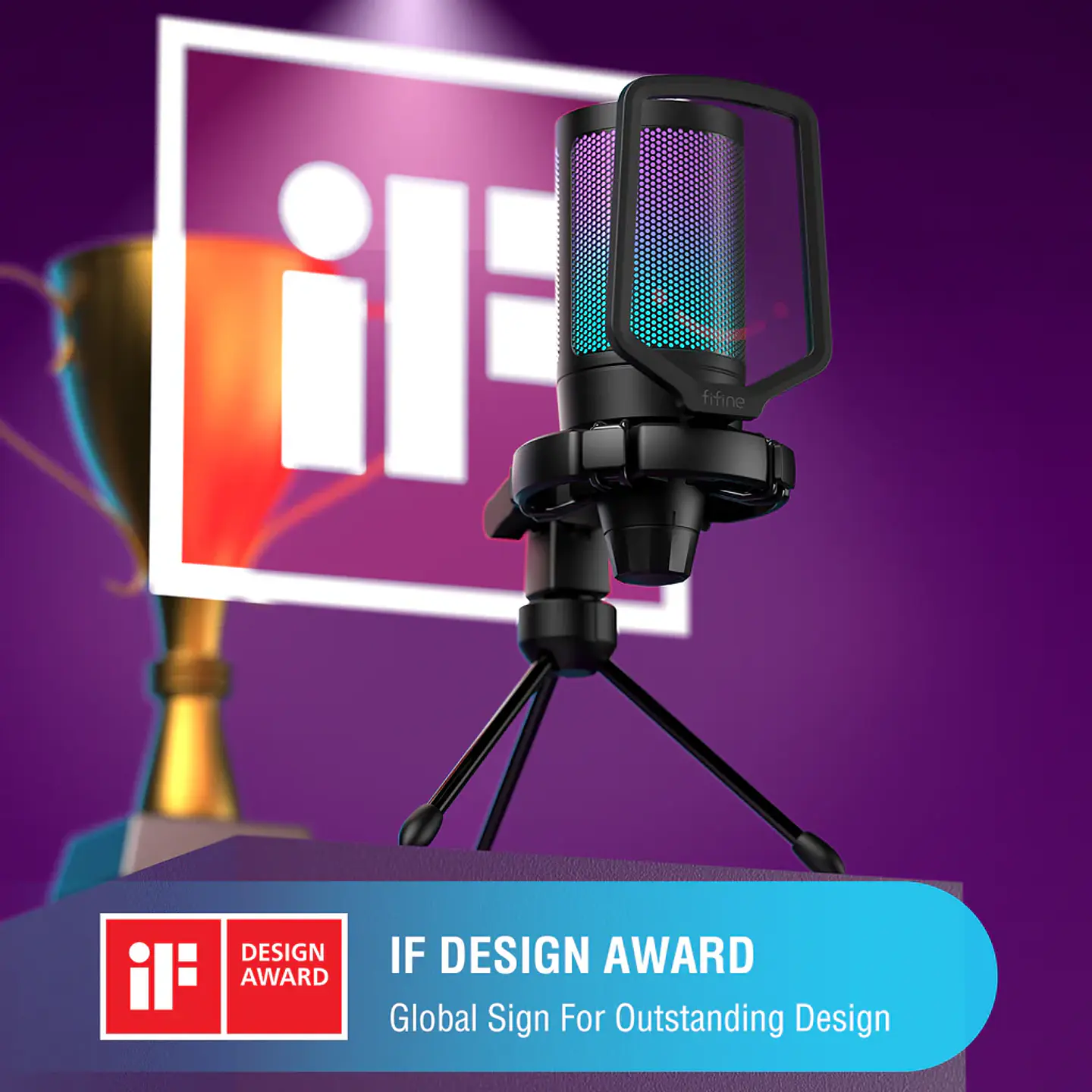 Micrófono Fifine A6V RGB USB para PC, Streaming, Juegos y Podcasts 4