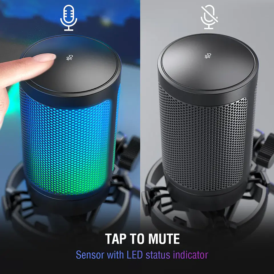 Micrófono Fifine A6V RGB USB para PC, Streaming, Juegos y Podcasts 8
