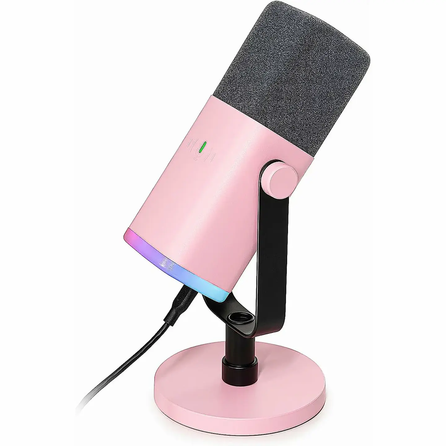 Micrófono dinámico FIFINE AmpliGame AM8 USB/XLR con RGB, silenciamiento táctil, controles de E/S y monitoreo en vivo para streaming 9