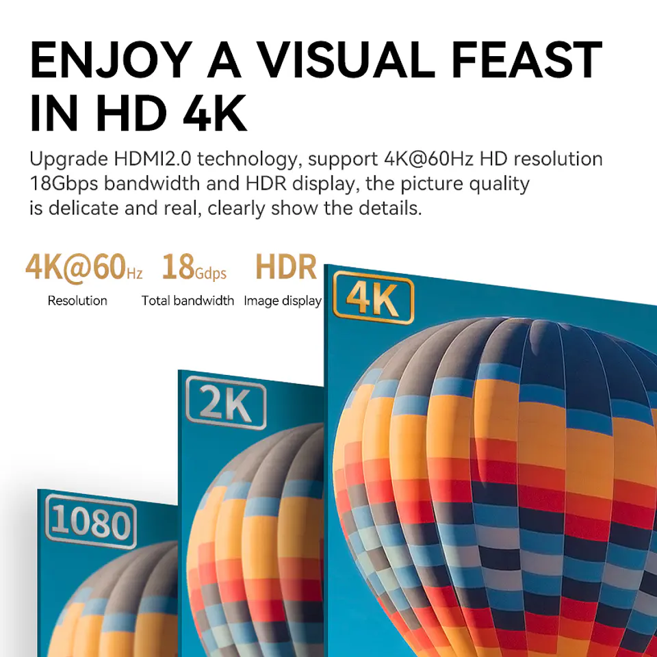 Cable HDMI Veggieg 4K 60Hz V2.0 para TV, Monitor y Consolas 5