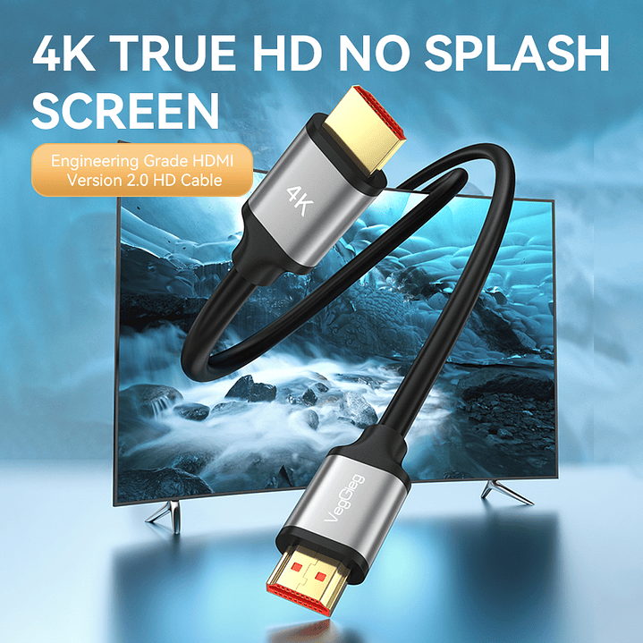 Cable HDMI Veggieg 4K 60Hz V2.0 para TV, Monitor y Consolas 4