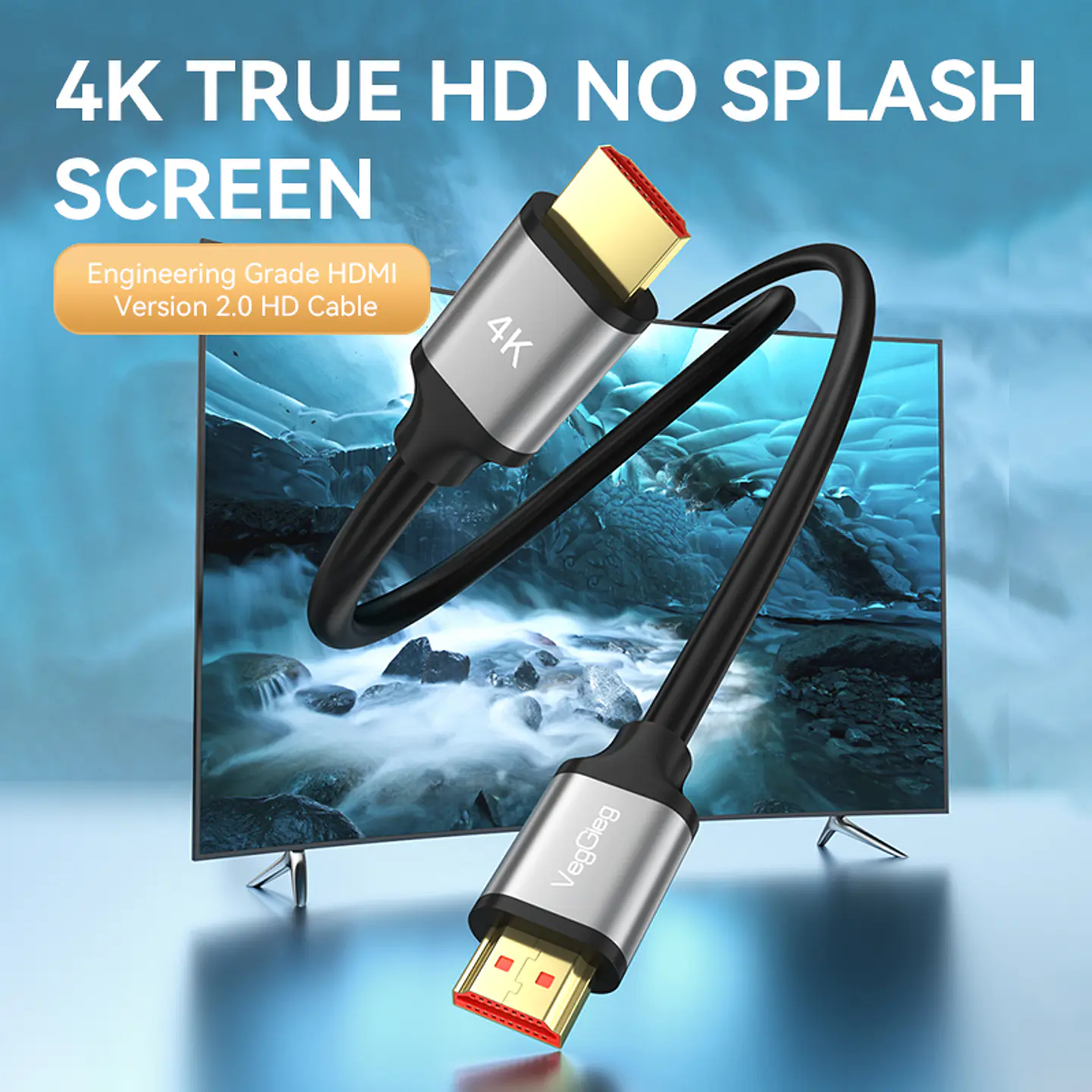 Cable HDMI Veggieg 4K 60Hz V2.0 para TV, Monitor y Consolas 4