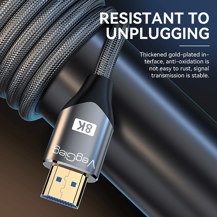 Cable HDMI 2.1 Veggieg 8K 60Hz / 4K 120Hz / 2K 240Hz HDR+ Ultra HD 7