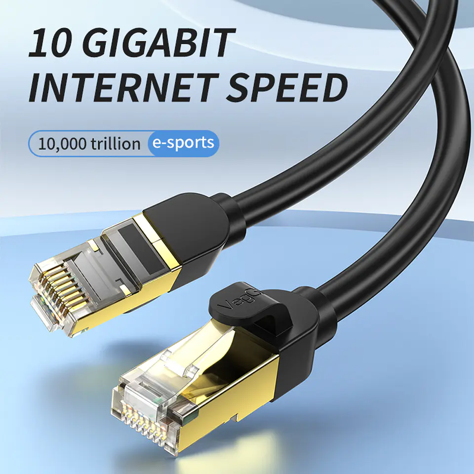 Cable de Red Ethernet CAT 8 RJ45 – Alta Velocidad 40Gbps / 2000MHz – Color Negro Premium (5m / 10m / 20m) 2