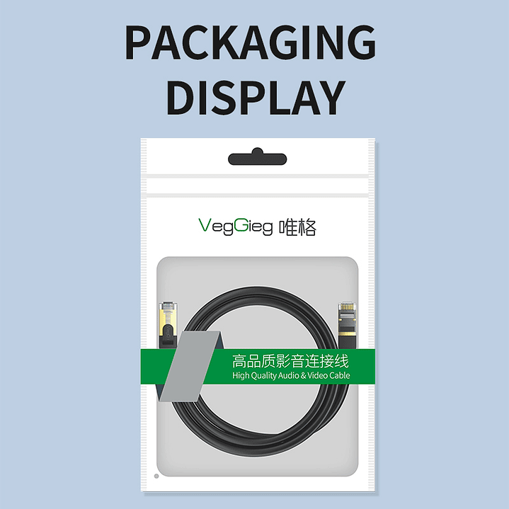 Cable de Red Ethernet CAT 8 RJ45 – Alta Velocidad 40Gbps / 2000MHz – Color Negro Premium (5m / 10m / 20m) 12