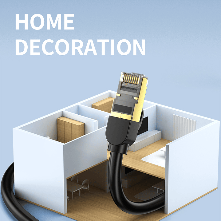 Cable de Red Ethernet CAT 8 RJ45 – Alta Velocidad 40Gbps / 2000MHz – Color Negro Premium (5m / 10m / 20m) 8