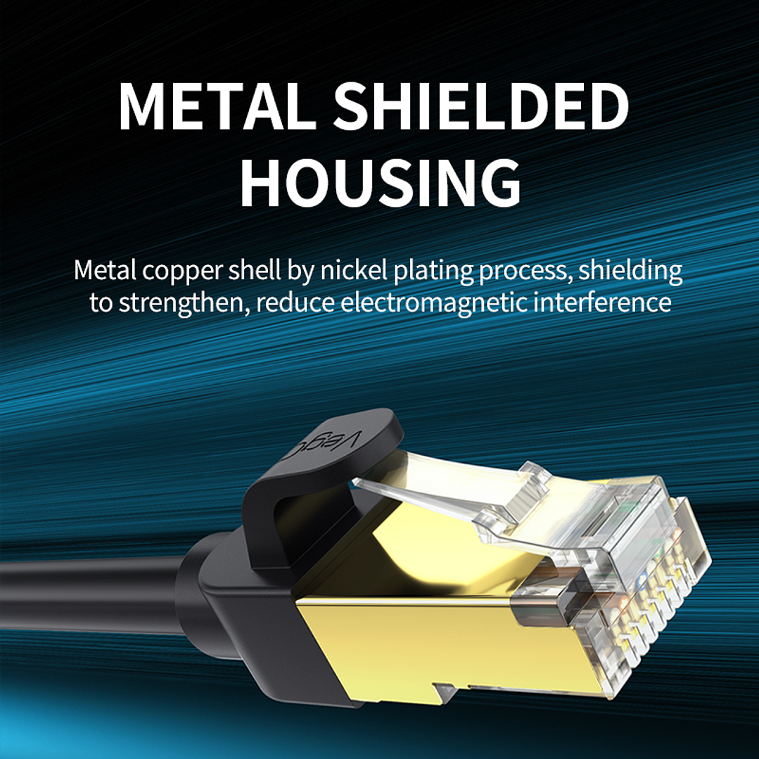 Cable de Red Ethernet CAT 8 RJ45 – Alta Velocidad 40Gbps / 2000MHz – Color Negro Premium (5m / 10m / 20m) 11