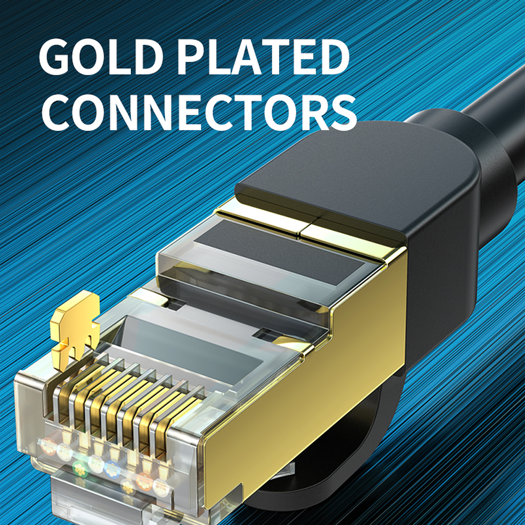 Cable de Red Ethernet CAT 8 RJ45 – Alta Velocidad 40Gbps / 2000MHz – Color Negro Premium (5m / 10m / 20m) 13