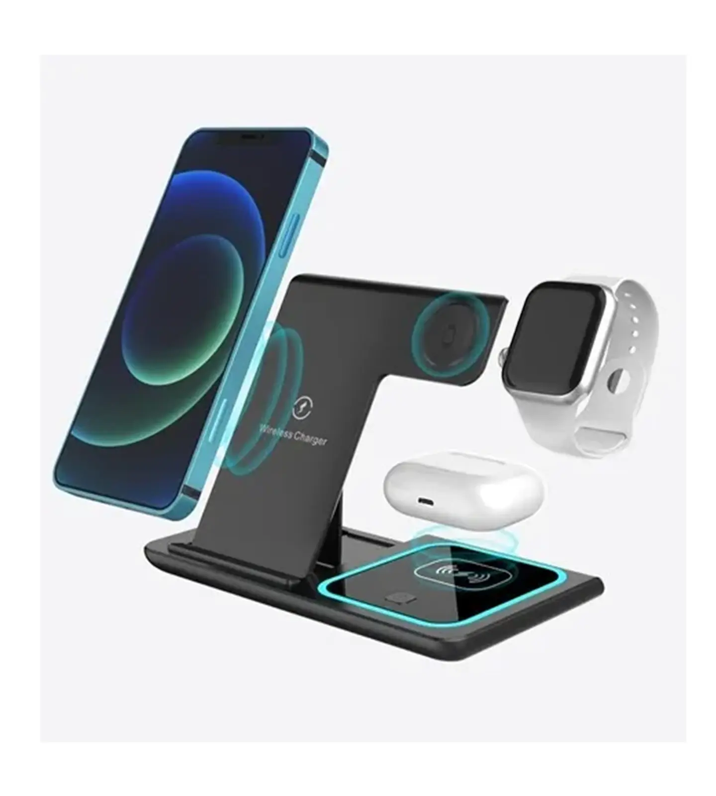 Soporte Cargador Inalámbrico Para Iphone 3 En 1 1