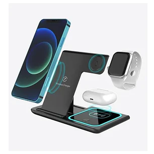 Cargador Inalámbrico 3 en 1 para iPhone, Apple Watch y AirPods