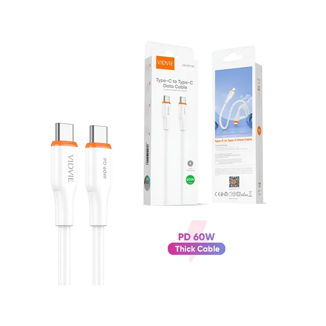 Cable Tipo-C a Tipo-C VIDVIE  – Carga Rápida y Confiable de 60W 2