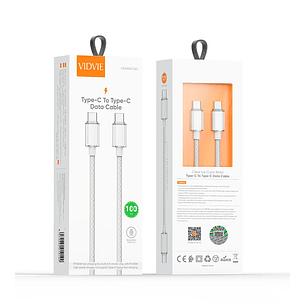 Cable Tipo-C a Tipo-C VIDVIE 100W Trenzado