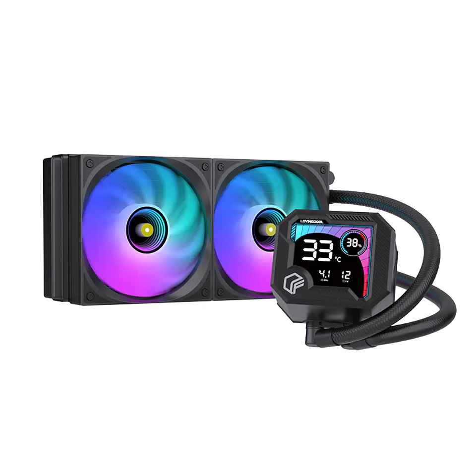 Refrigeración Líquida AIO  240mm con Pantalla Digital – ARGB | Blanco y Negro TDP 255w  3