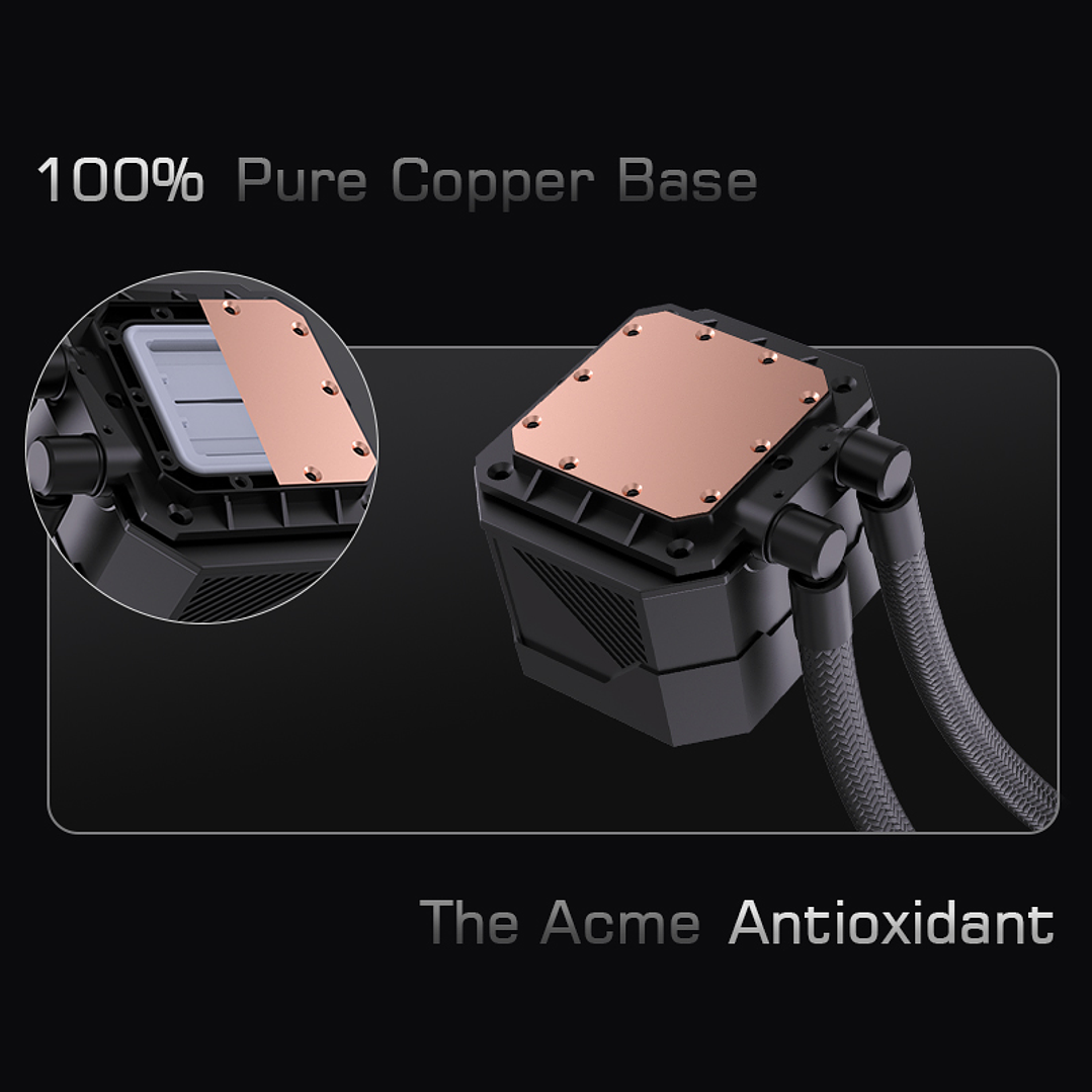 Refrigeración Líquida AIO  240mm con Pantalla Digital – ARGB | Blanco y Negro TDP 255w  6