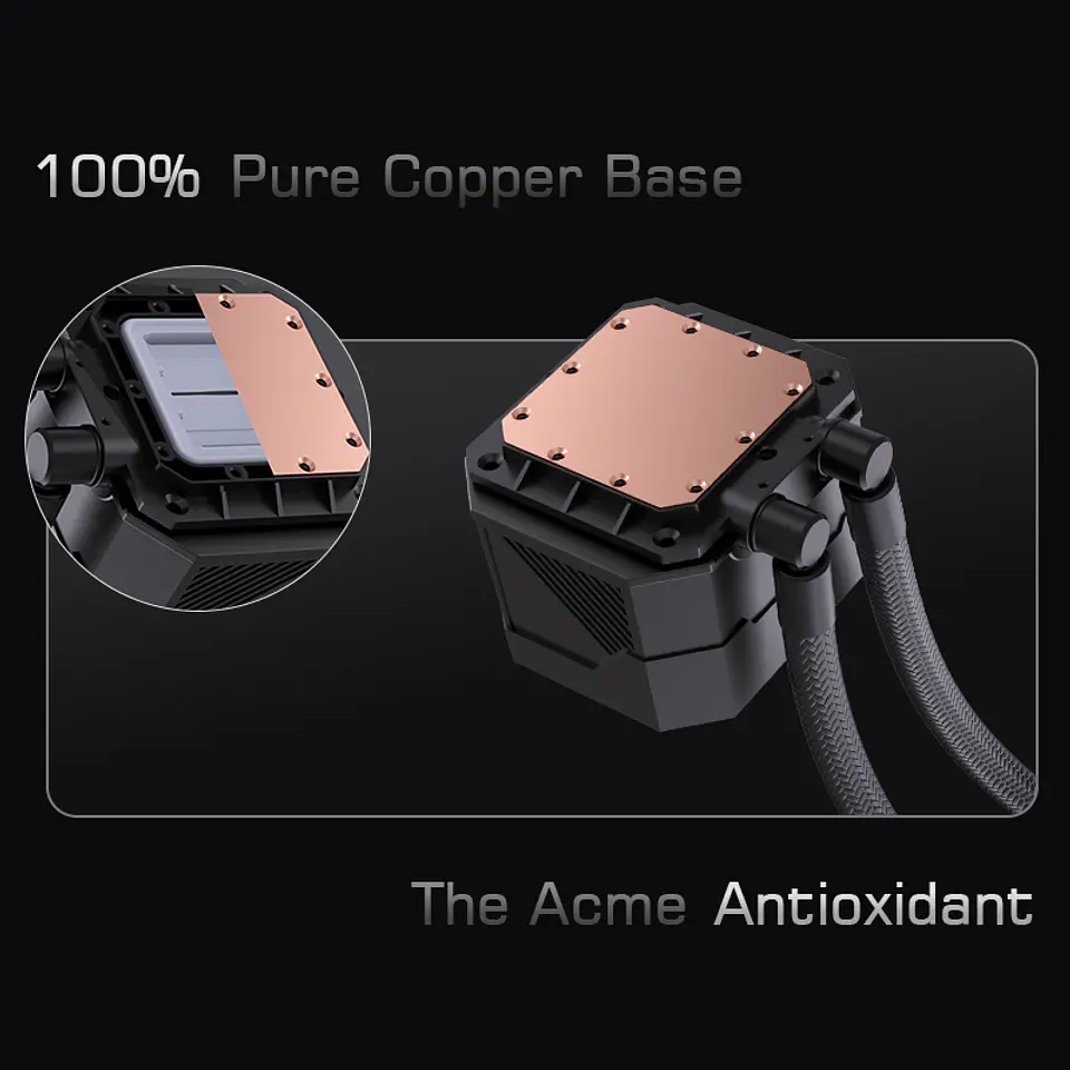 Refrigeración Líquida AIO  240mm con Pantalla Digital – ARGB | Blanco y Negro TDP 255w  6