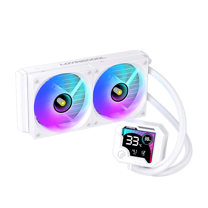 Refrigeración Líquida AIO  240mm con Pantalla Digital – ARGB | Blanco y Negro TDP 255w  8