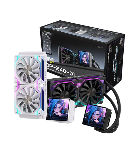  Refrigeración Líquida AIO 240mm con Pantalla Digital 3.5" TDP 250W INTEL AMD
