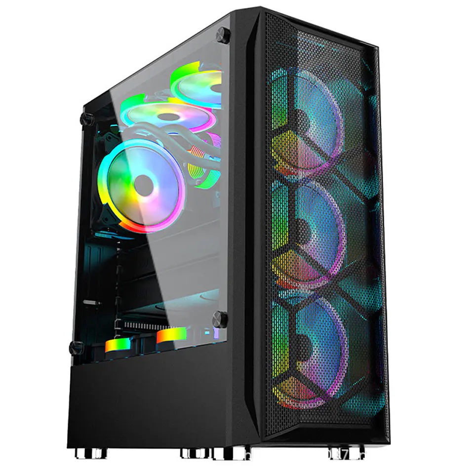 Gabinete Gamer Rgb Atx, Vidrio Templado, Usb 3.0 Max 8 Fans + ventilador de regalo 120 mm 3