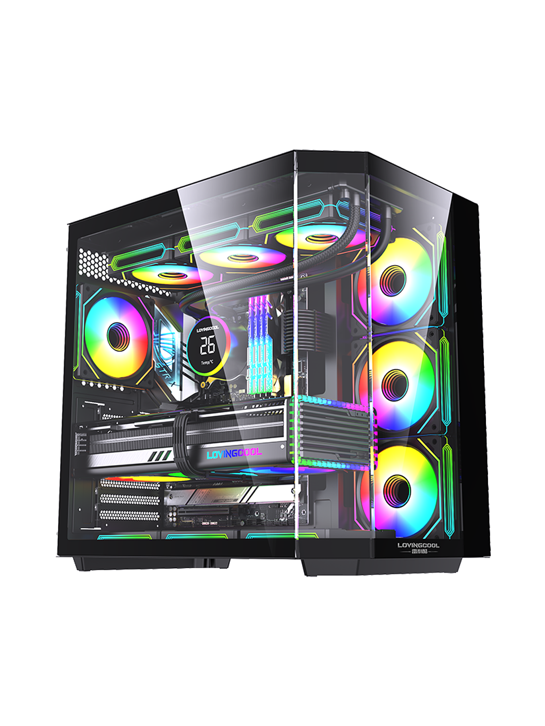 Gabinete Gamer Mid-tower Atx Rgb Vidrio Templado Max 10 Fan 1