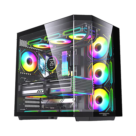 Gabinete Gamer Mid-tower Atx Rgb Vidrio Templado Max 10 Fan