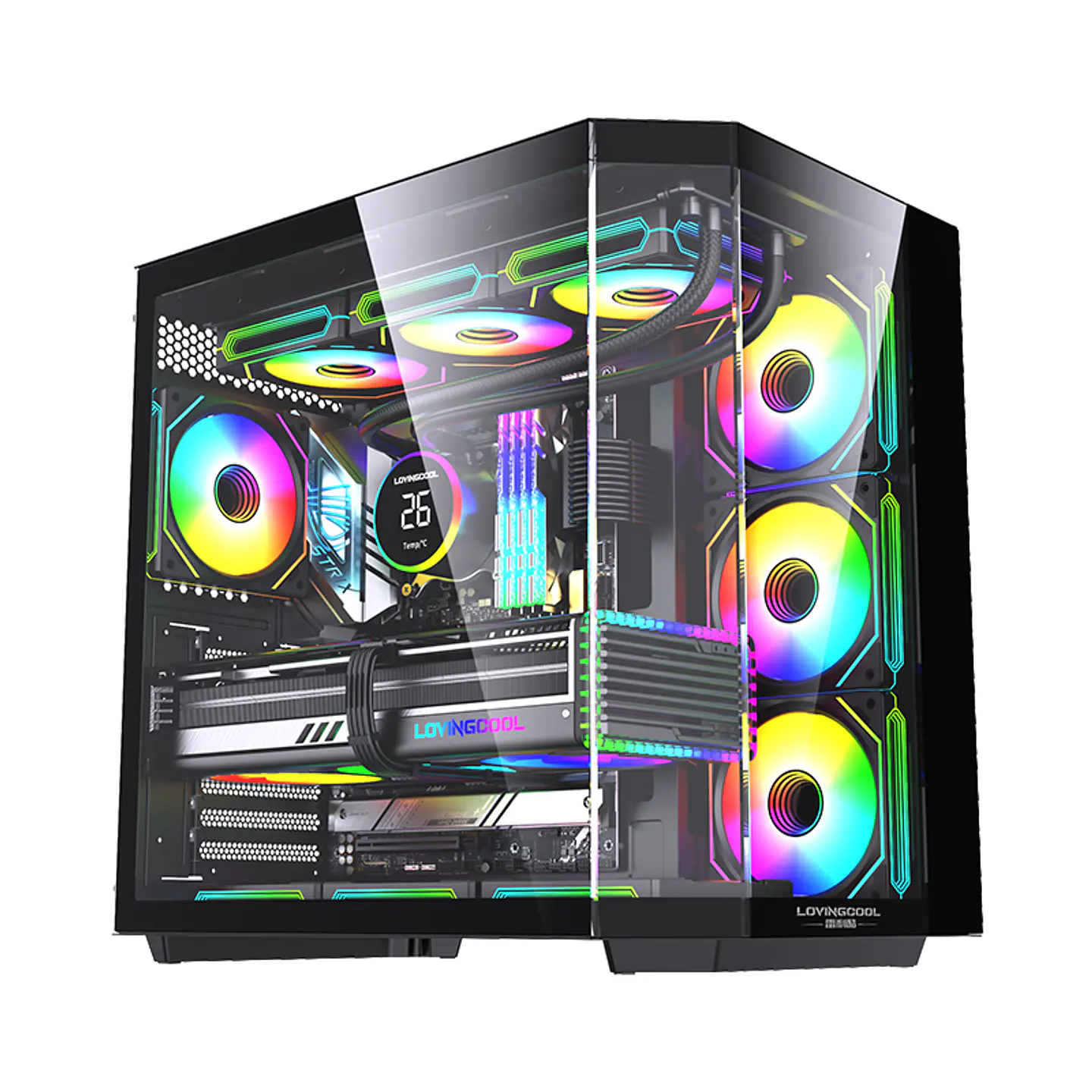 Gabinete Gamer Mid-tower Atx Rgb Vidrio Templado Max 10 Fan 1