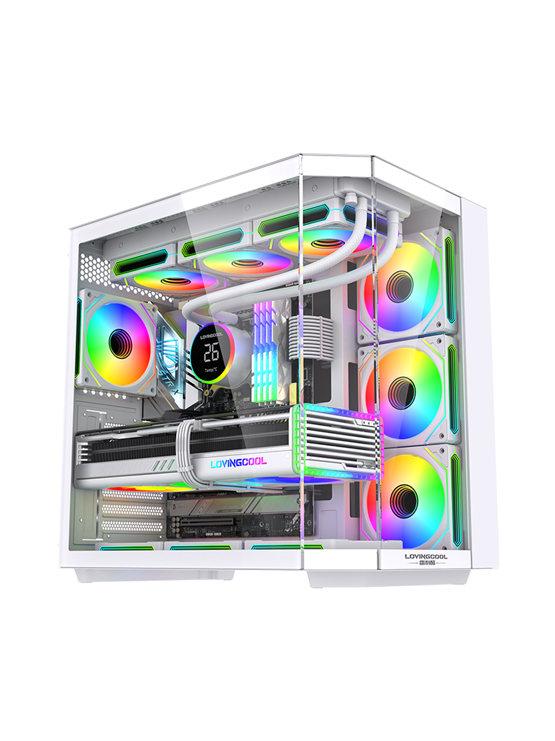 Gabinete Gamer Mid-tower Atx Rgb Vidrio Templado Max 10 Fan 2