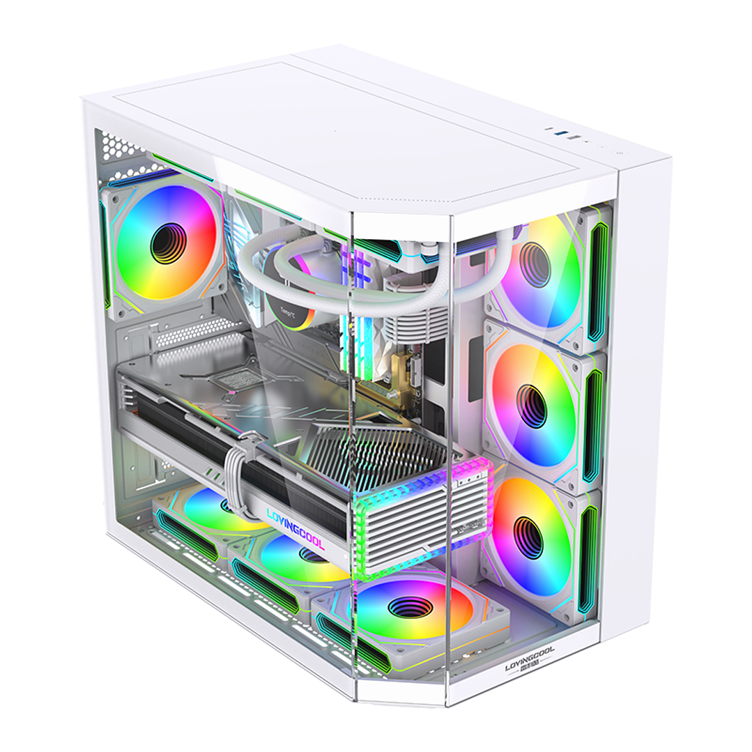Gabinete Gamer Mid-tower Atx Rgb Vidrio Templado Max 10 Fan 5
