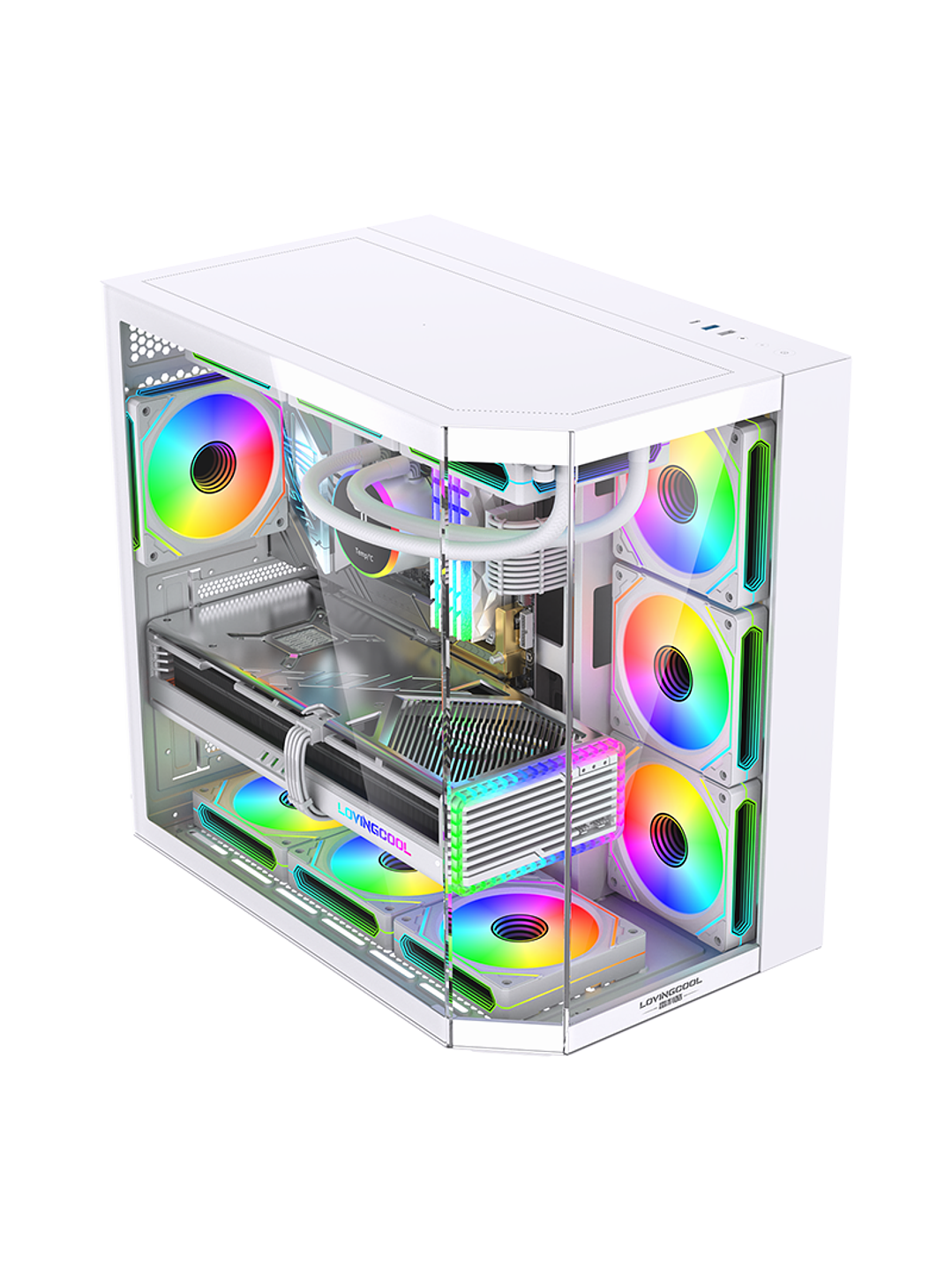 Gabinete Gamer Mid-tower Atx Rgb Vidrio Templado Max 10 Fan 5
