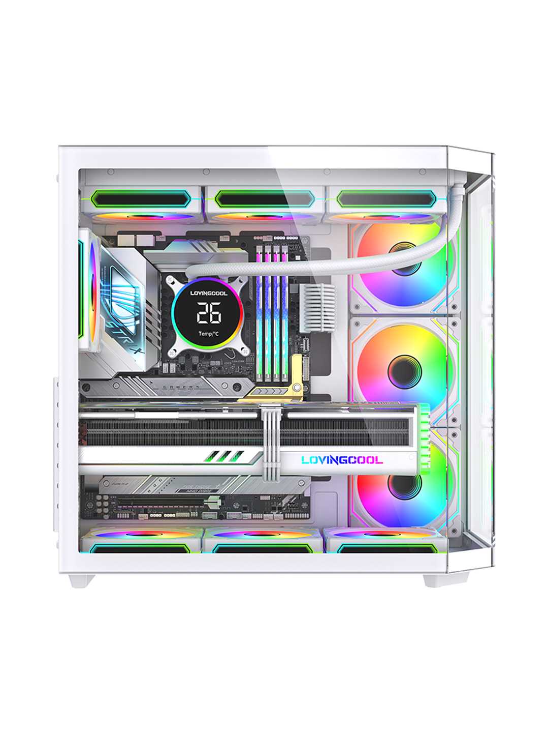 Gabinete Gamer Mid-tower Atx Rgb Vidrio Templado Max 10 Fan 7