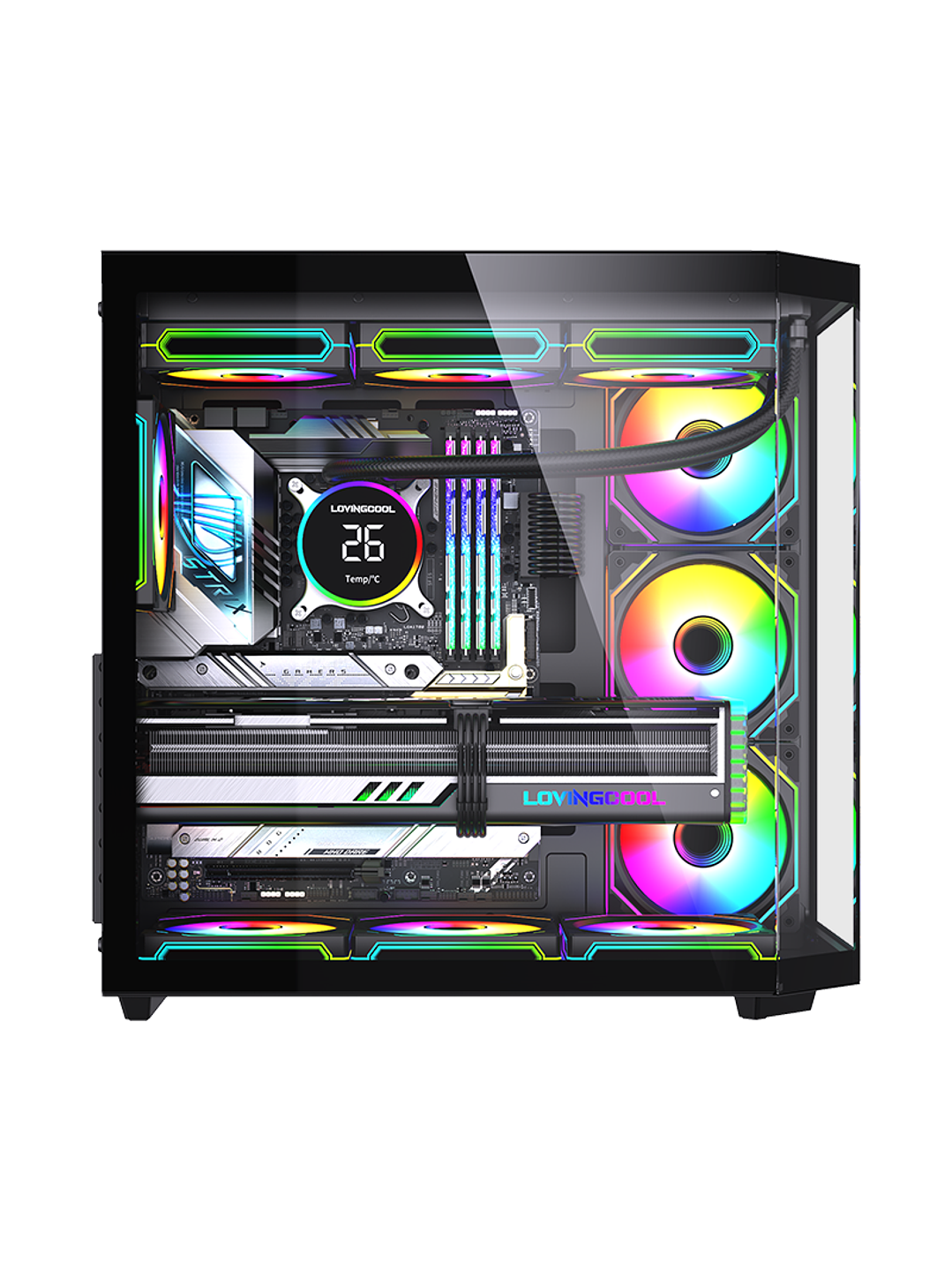 Gabinete Gamer Mid-tower Atx Rgb Vidrio Templado Max 10 Fan 9
