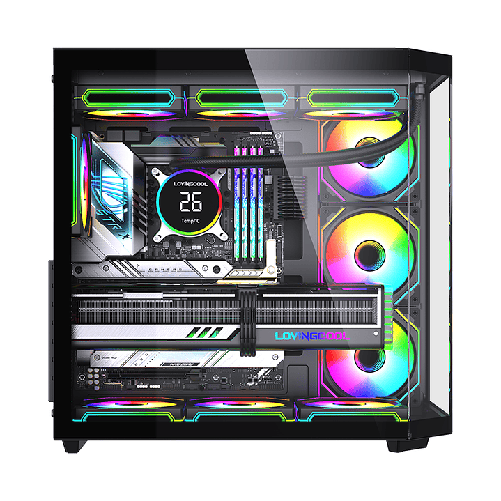 Gabinete Gamer Mid-tower Atx Rgb Vidrio Templado Max 10 Fan 9