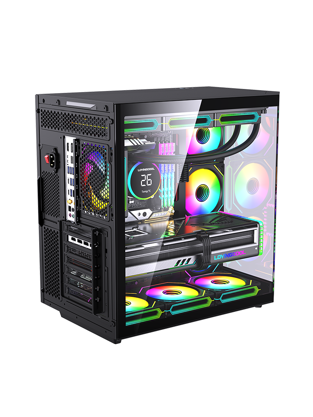 Gabinete Gamer Mid-tower Atx Rgb Vidrio Templado Max 10 Fan 14