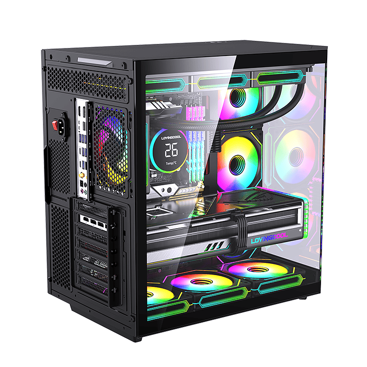 Gabinete Gamer Mid-tower Atx Rgb Vidrio Templado Max 10 Fan 14