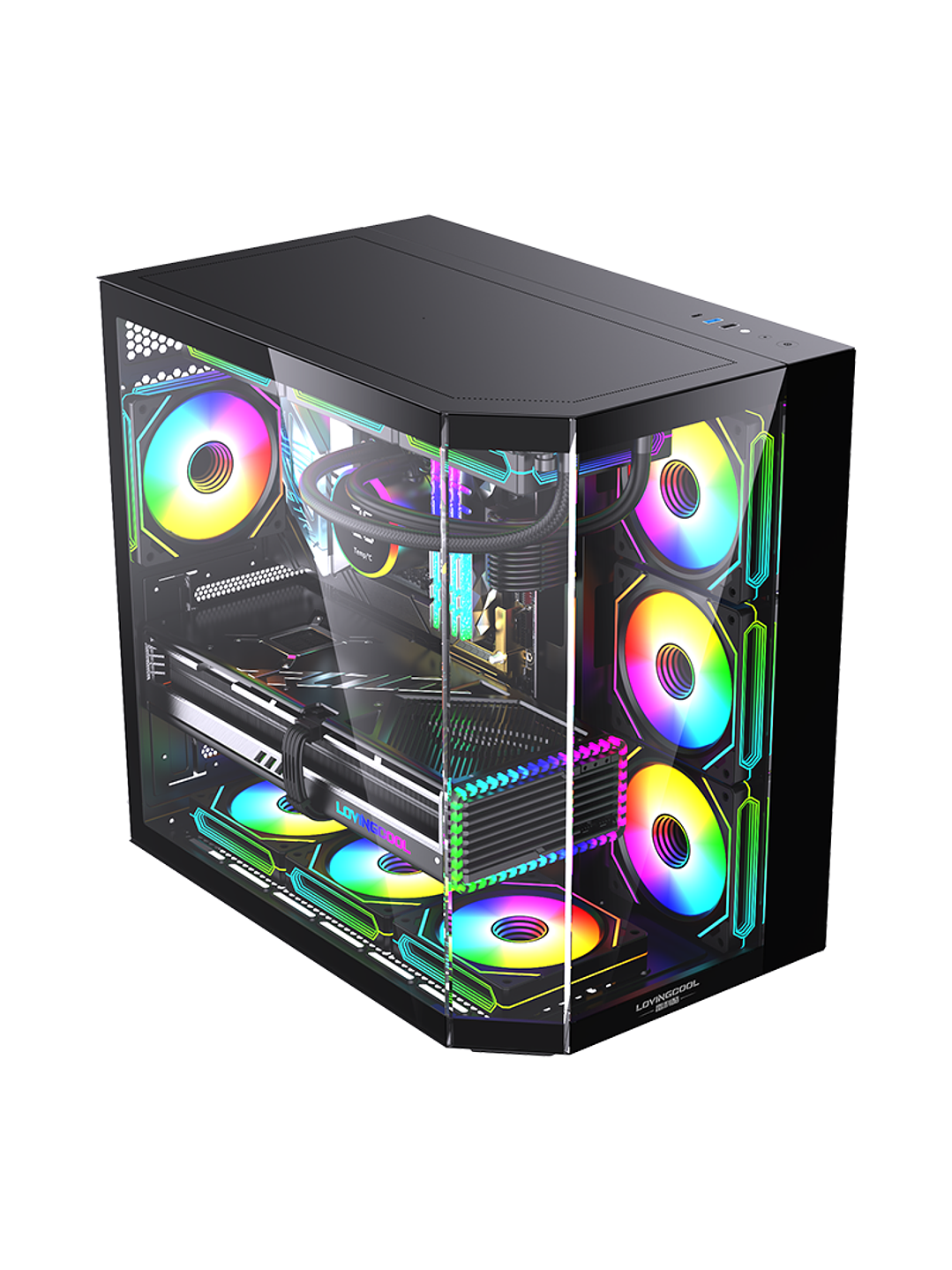 Gabinete Gamer Mid-tower Atx Rgb Vidrio Templado Max 10 Fan 15