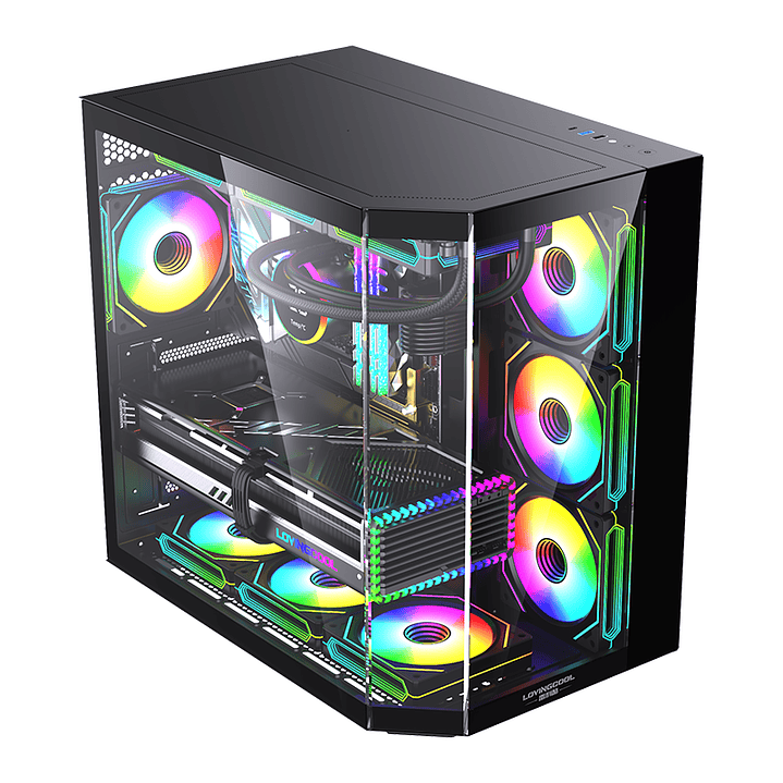 Gabinete Gamer Mid-tower Atx Rgb Vidrio Templado Max 10 Fan 15