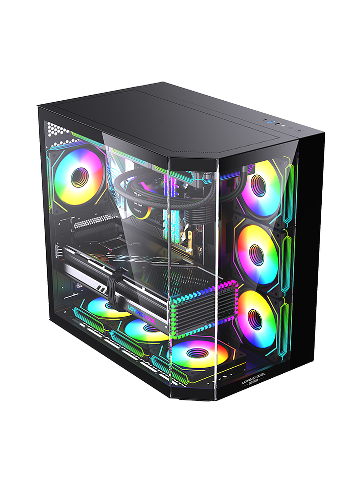 Gabinete Gamer Mid-tower Atx Rgb Vidrio Templado Max 10 Fan 15