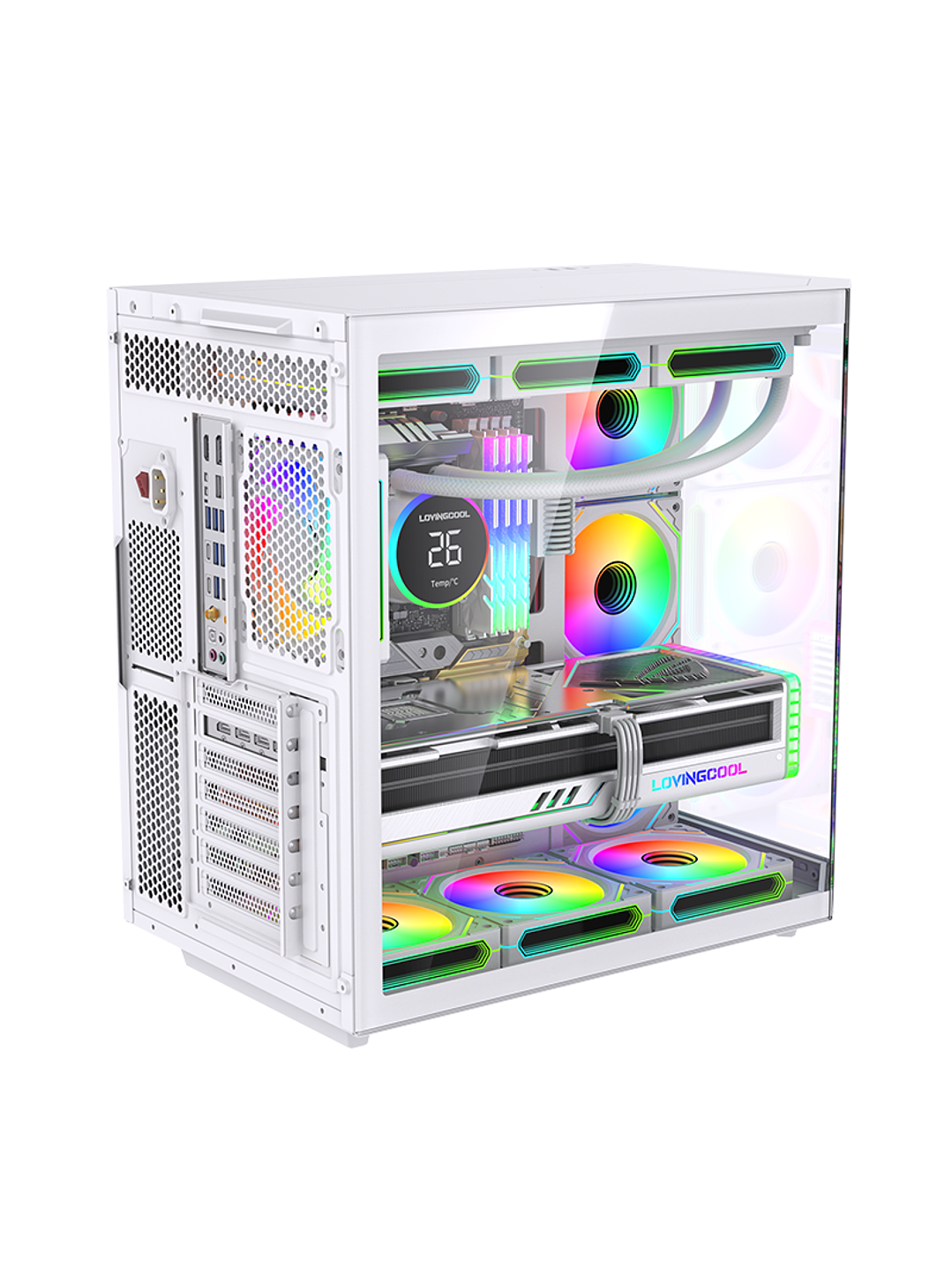 Gabinete Gamer Mid-tower Atx Rgb Vidrio Templado Max 10 Fan 16