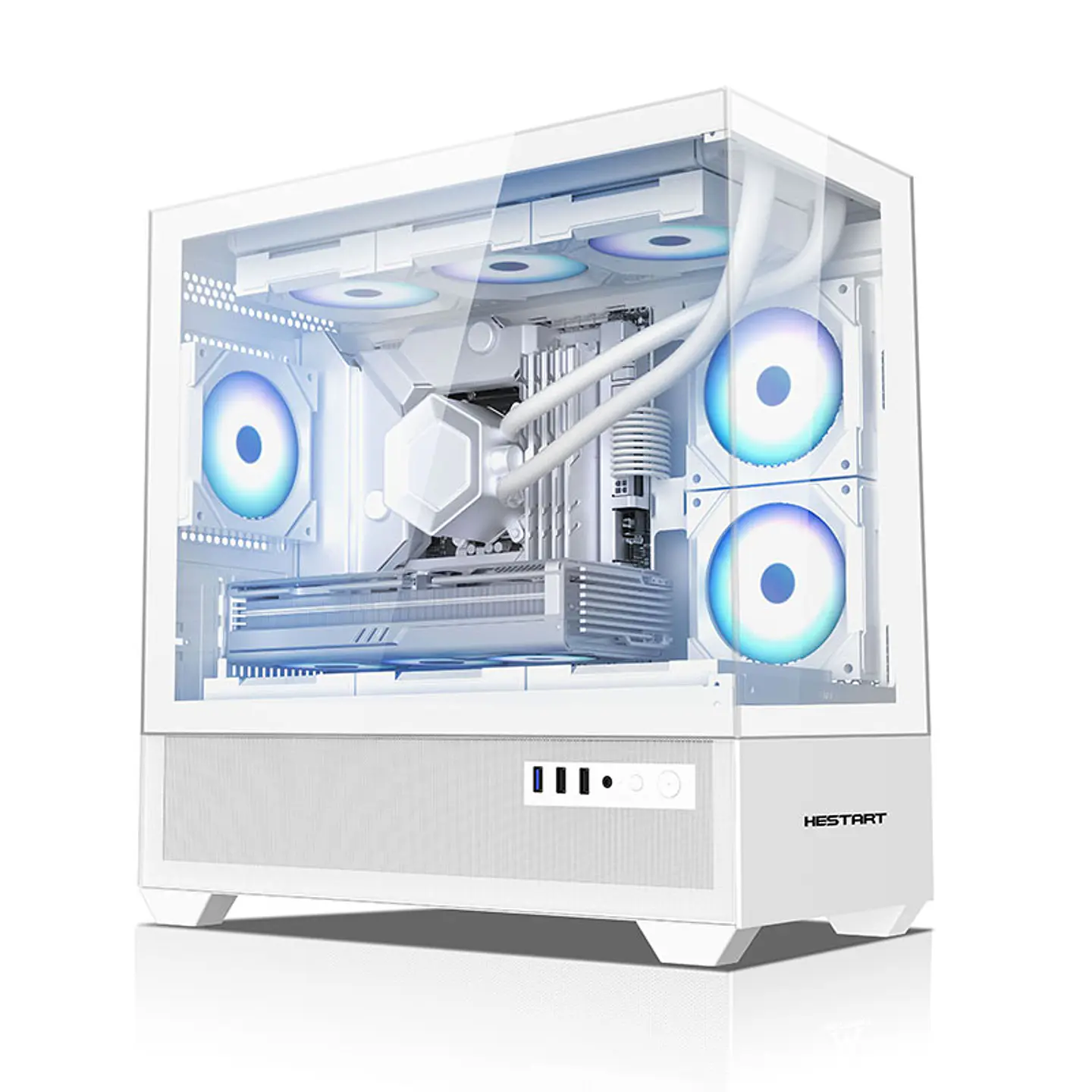Gabinete Coreforce Lc Air MAtx Vidrio Templado, Usb 3.0 + ventilador 120 mm Blanco 1