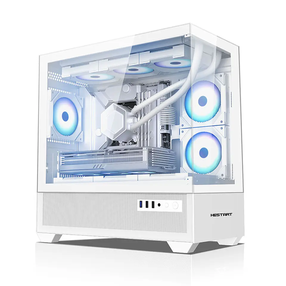Gabinete Coreforce Lc Air MAtx Vidrio Templado, Usb 3.0 + ventilador 120 mm Blanco 1