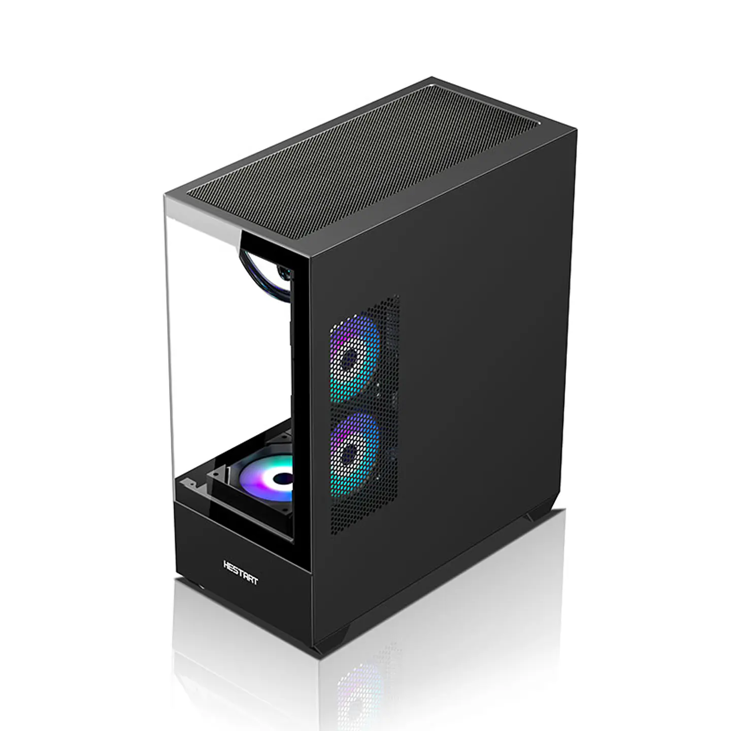 Gabinete Coreforce Lc Air M-Atx Vidrio Templado, Usb 3.0 + ventilador de regalo 120 mm NEGRO 3