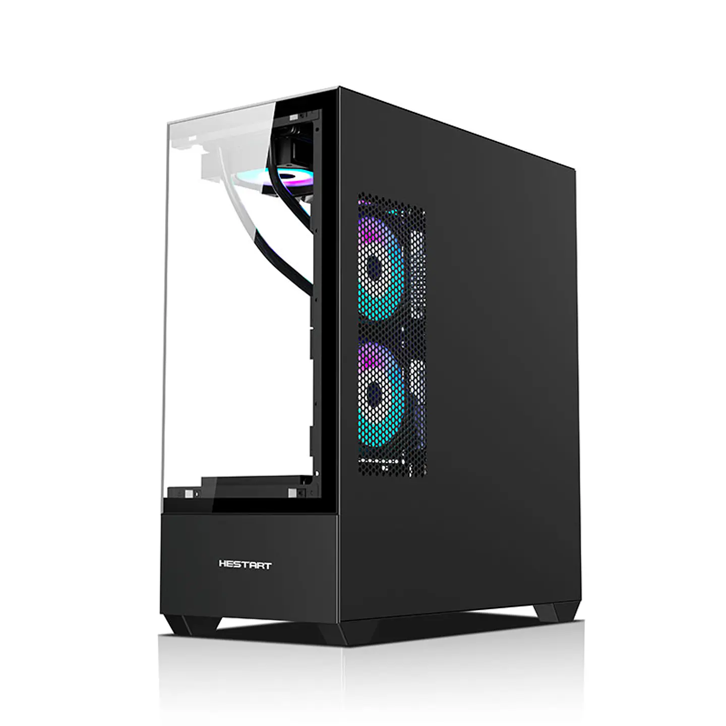 Gabinete Coreforce Lc Air M-Atx Vidrio Templado, Usb 3.0 + ventilador de regalo 120 mm NEGRO 4